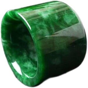 Emerald Jadeite Thumb Ring  Accessories Natural Myanmar Green 22mm.